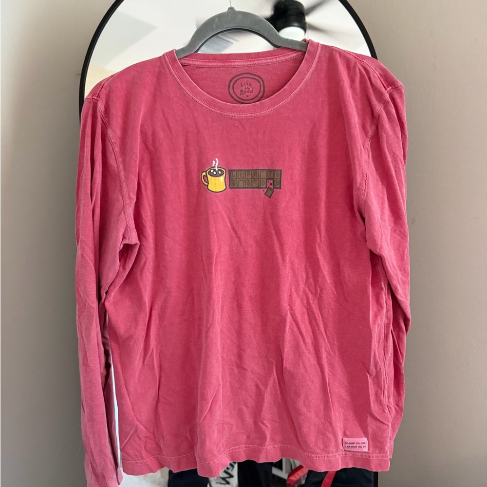 Life Is Good red Long Sleeve Tee